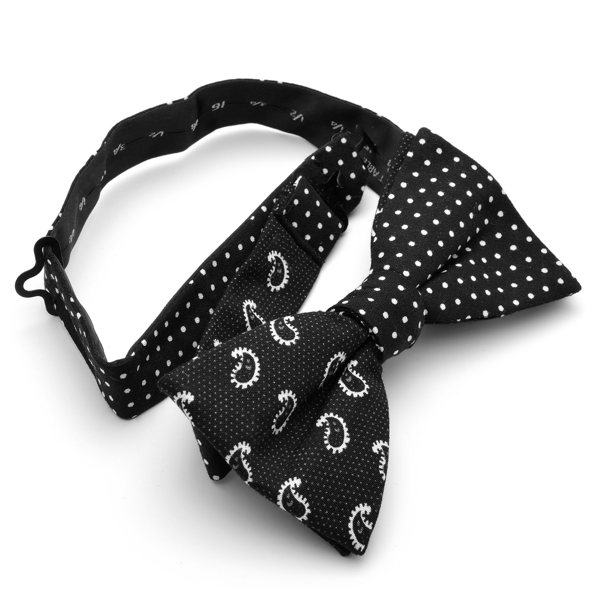 Mix Black & White Cotton Pre-Tied Bow Tie - 2