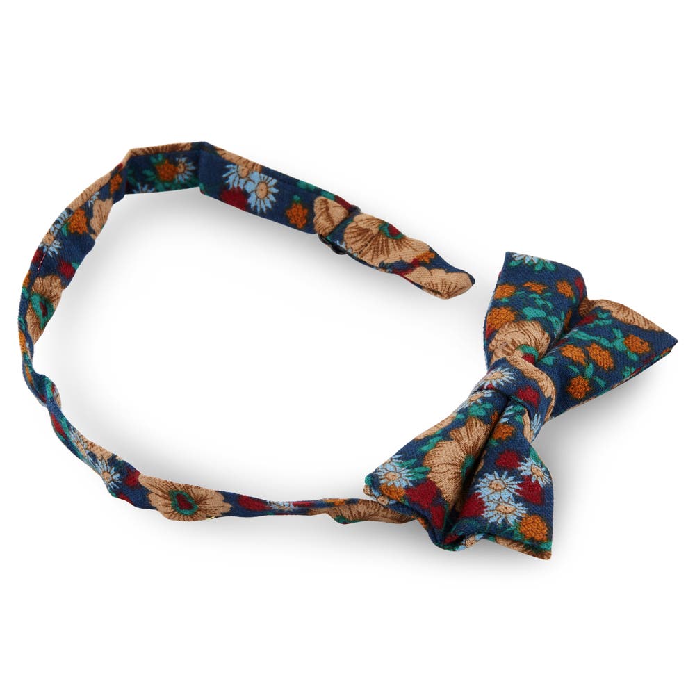 hover: Royal Blue Floral Cotton Pre-Tied Bow Tie hover: Royal Blue Floral Cotton Pre-Tied Bow Tie