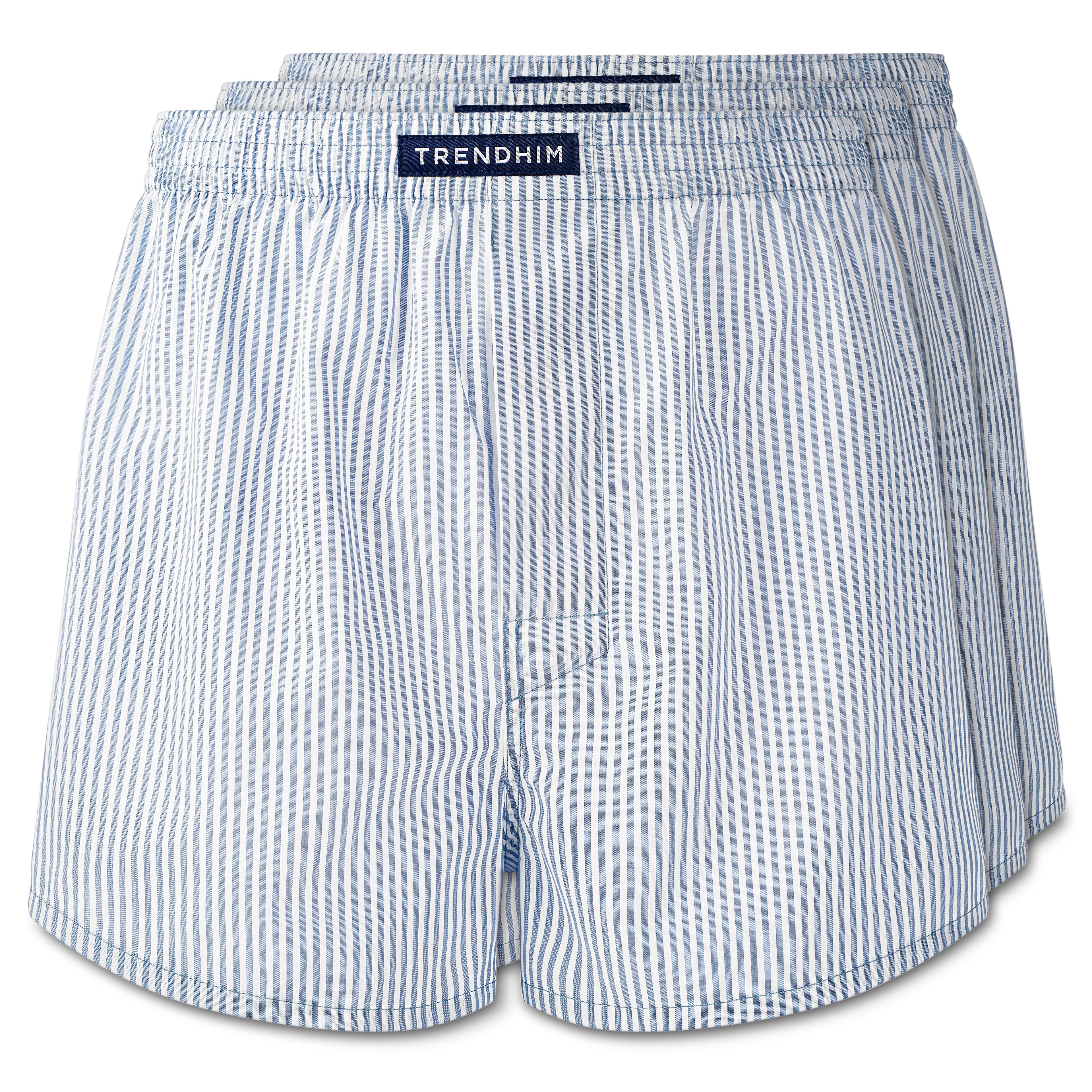 AirFeel | Boxers Largos Brancos às Riscas em Algodão com Elástico Revestido - Lote de 3 - 1