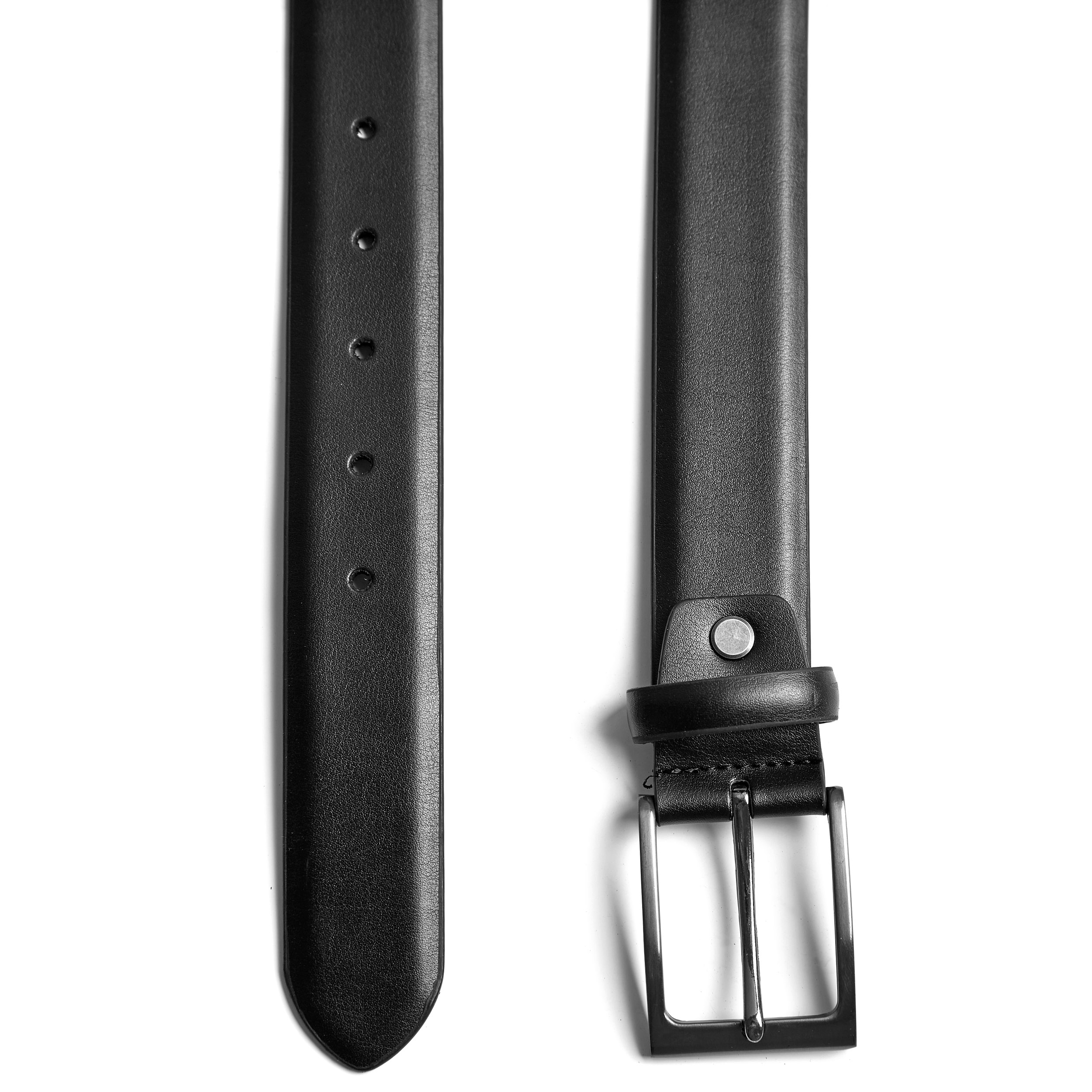 Enkelt Svart Skinnbelte - 2