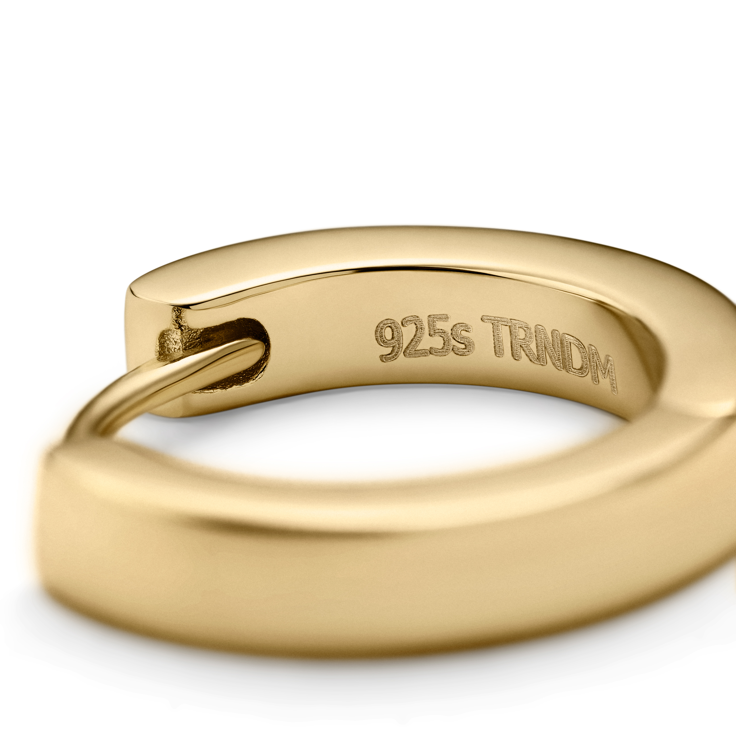 Argentia | Pendiente de aro plano de plata de ley 925 chapado en oro de 14K - 3