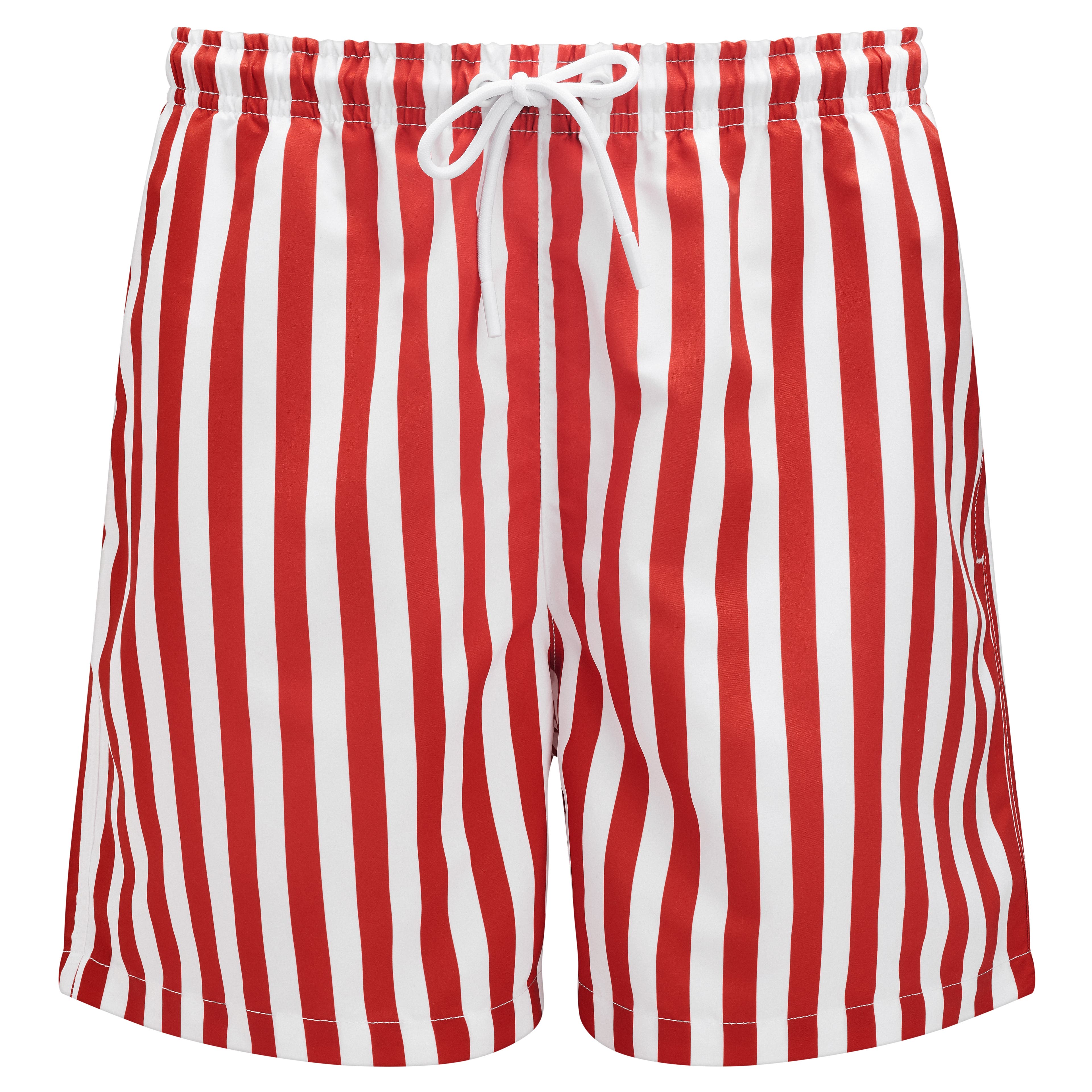 Striped Red & White Swim Shorts Striped Red & White Swim Shorts