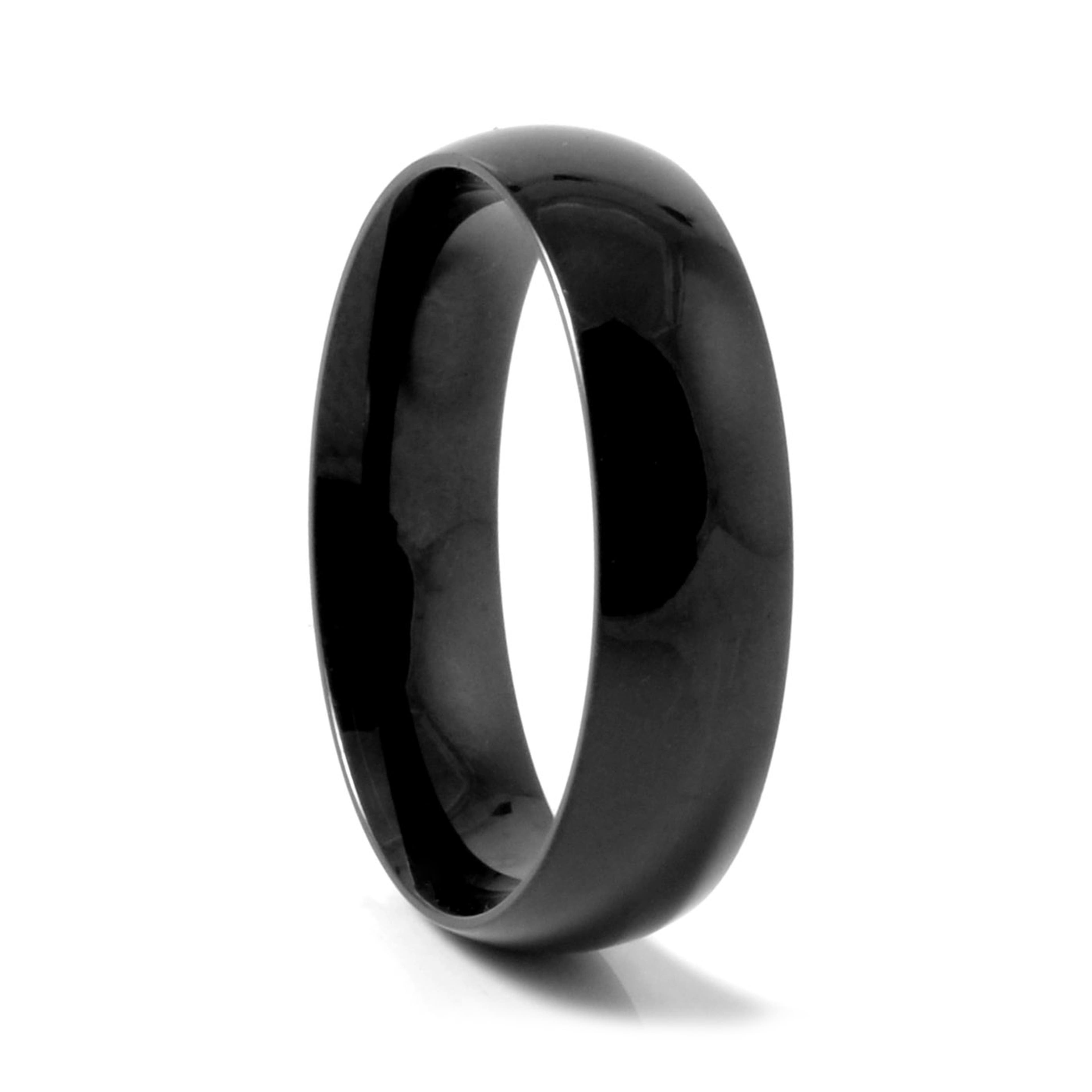 Черен лъскав стоманен пръстен