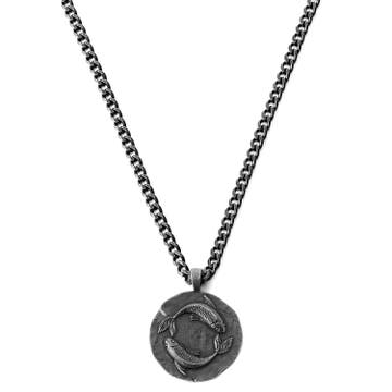 Astro | Silver-Tone Stainless Steel Pisces Zodiac Sign Necklace