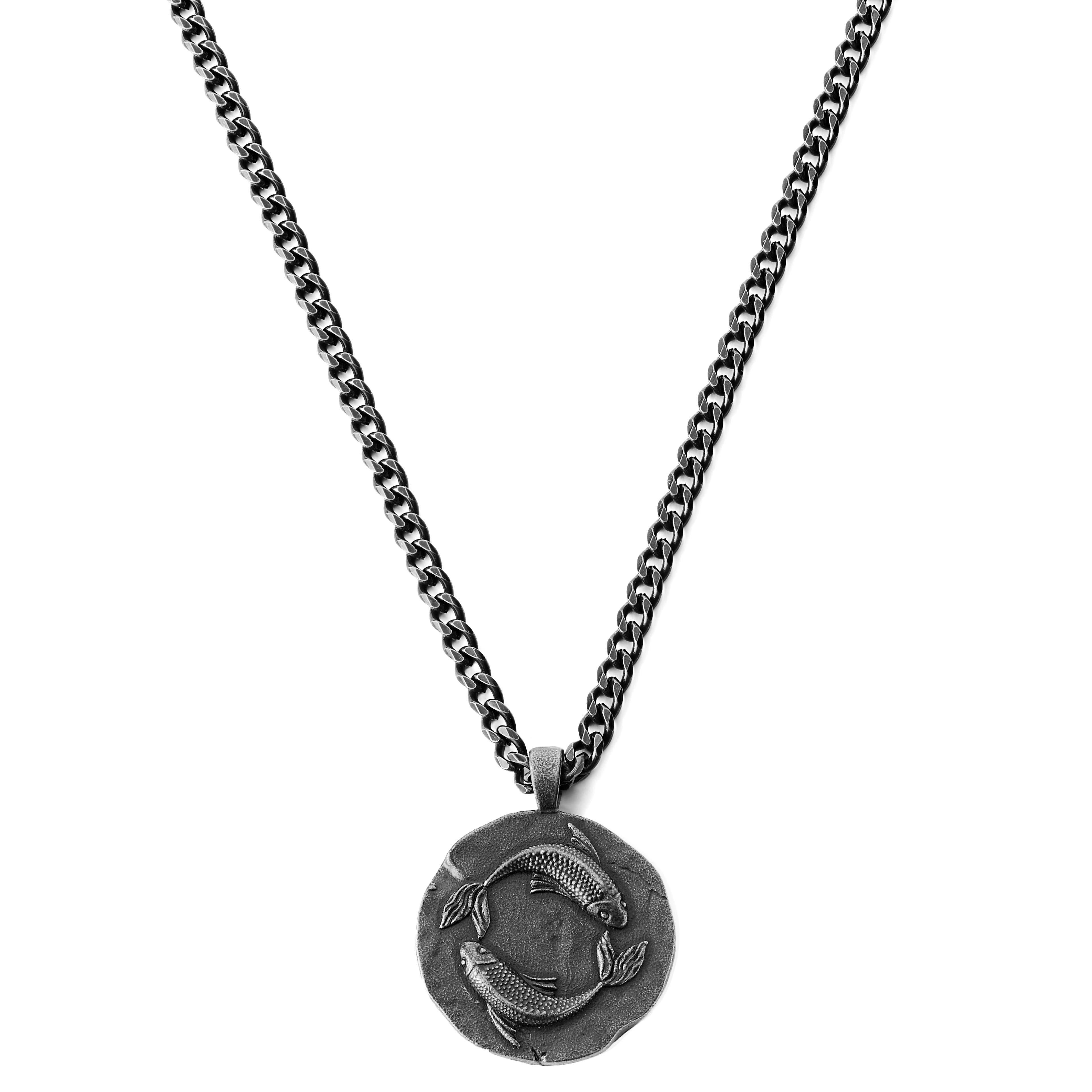 Astro | Silver-Tone Stainless Steel Pisces Zodiac Sign Necklace