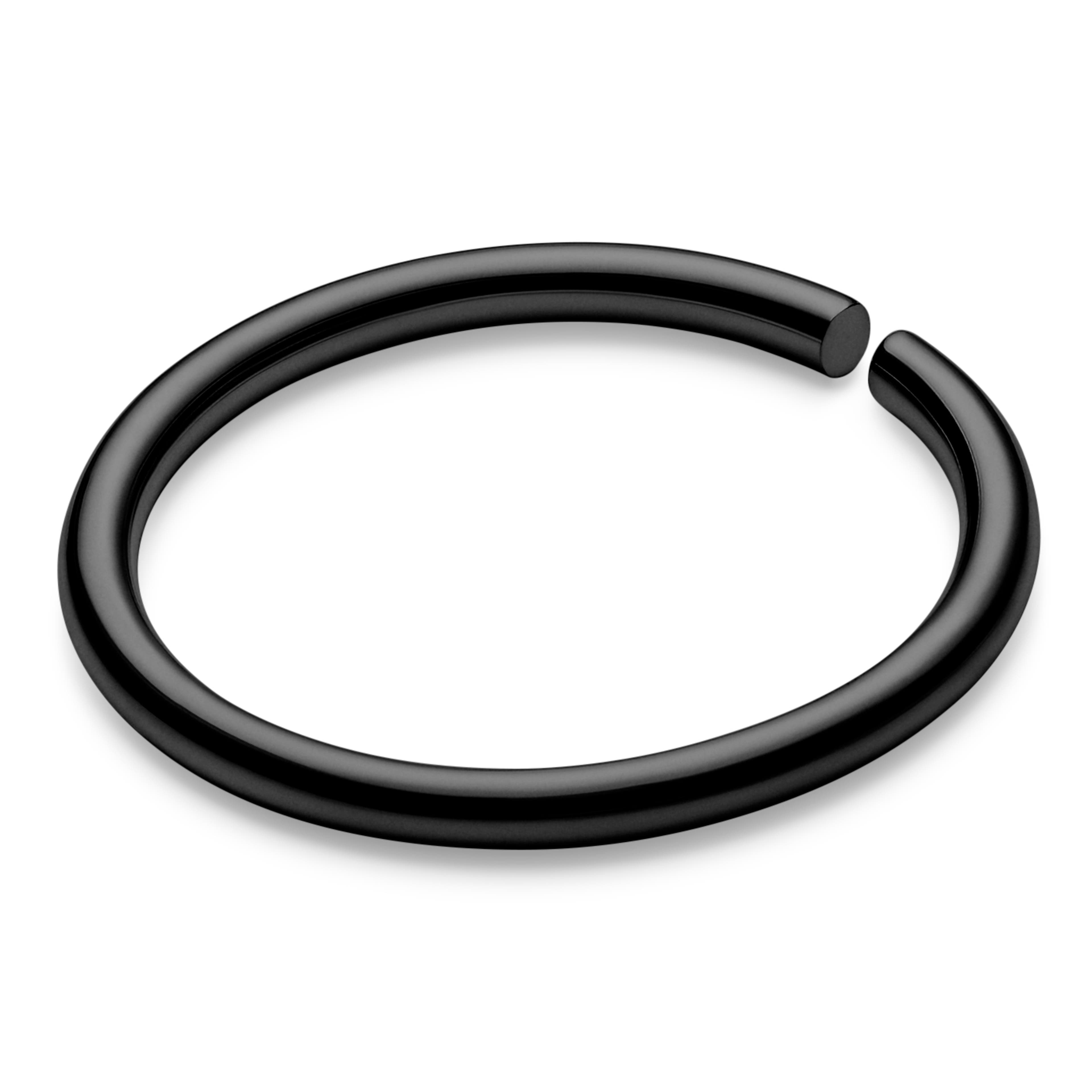 Piercing ad anello senza chiusura da 9 mm in acciaio chirurgico nero