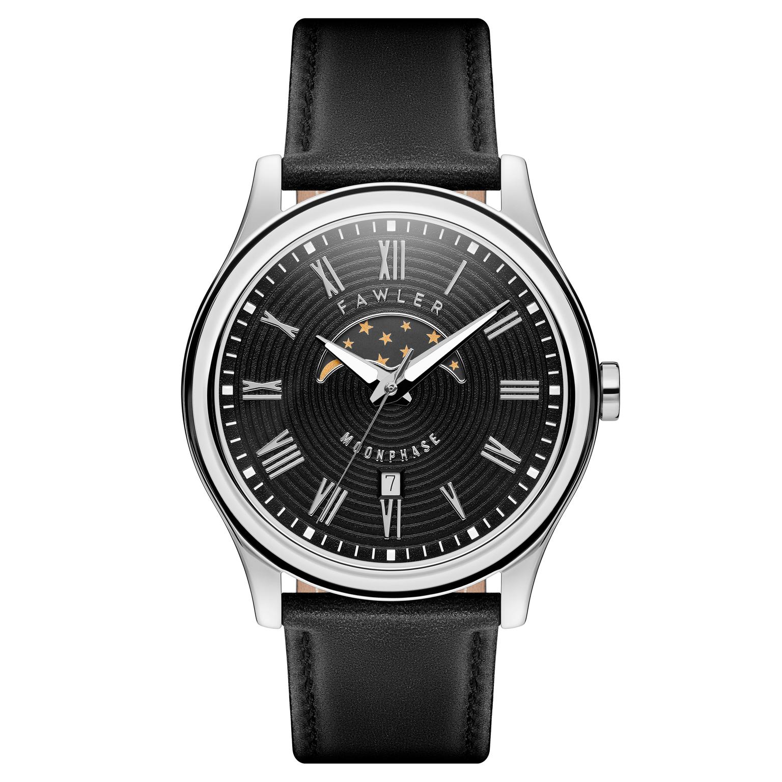 Imperator | Reloj con fase lunar de acero inoxidable plateado y negro Imperator | Reloj con fase lunar de acero inoxidable plateado y negro