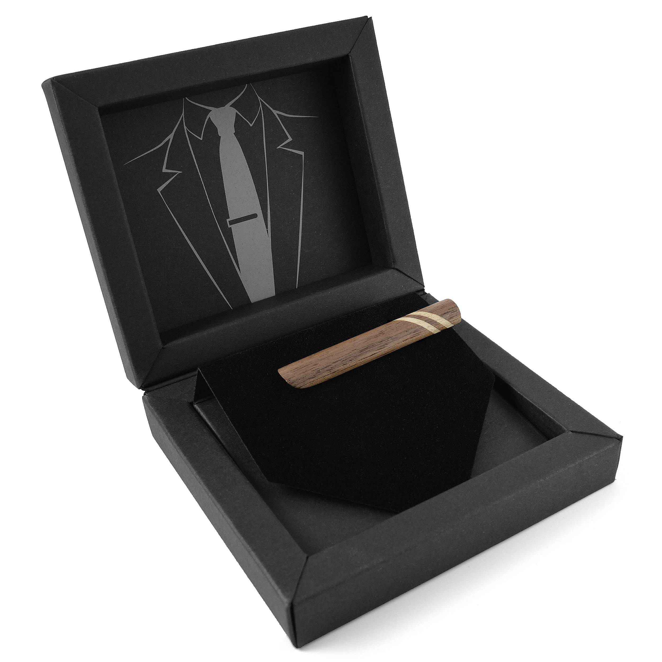 Pasador de corbata de madera de nogal y arce - 8