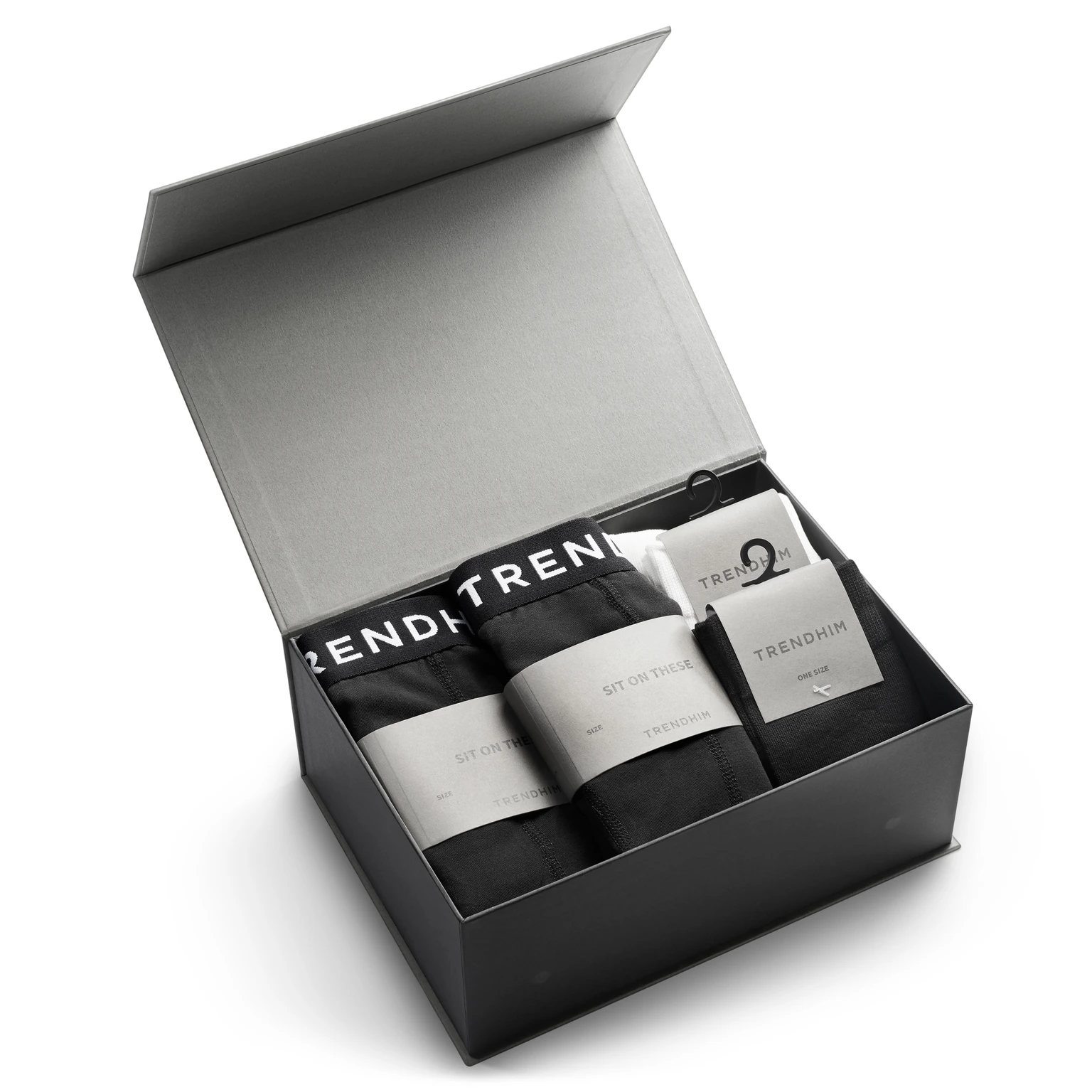 FlexFeel | Cotton Underwear Gift Box | 2x Graphite Boxer Briefs + Graphite and White Socks FlexFeel | Cotton Underwear Gift Box | 2x Graphite Boxer Briefs + Graphite and White Socks