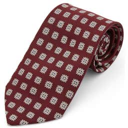 Burgundy Geometric Silk Wide Tie