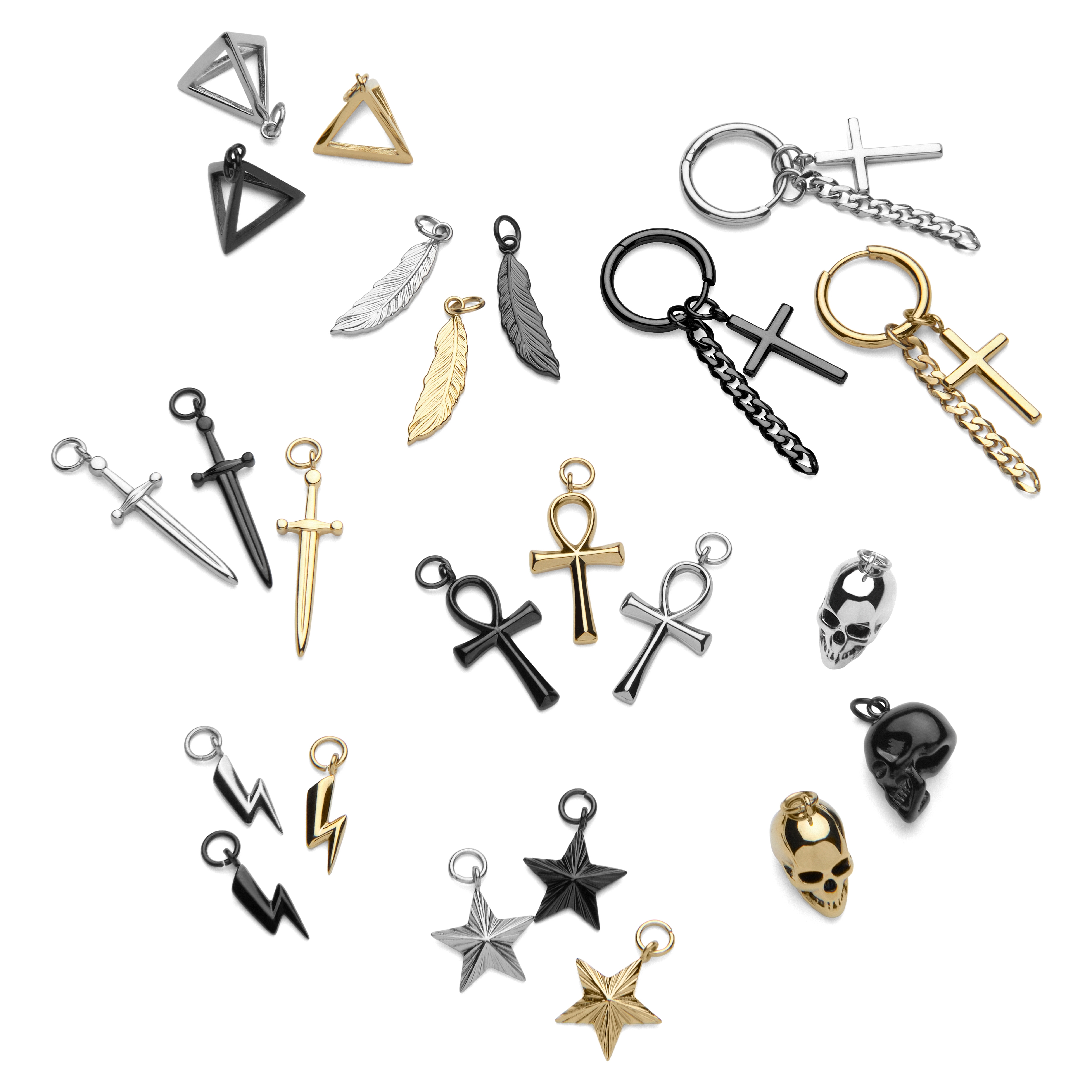 Hoop Earring 3-Pack with 27 Charms  - 1