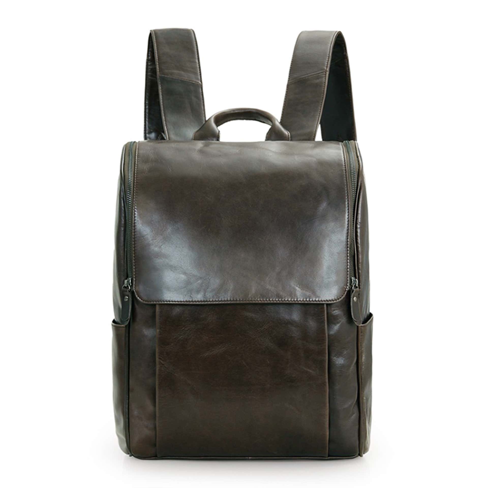 Grey Leather Backpack | Delton Bags | Free shipping