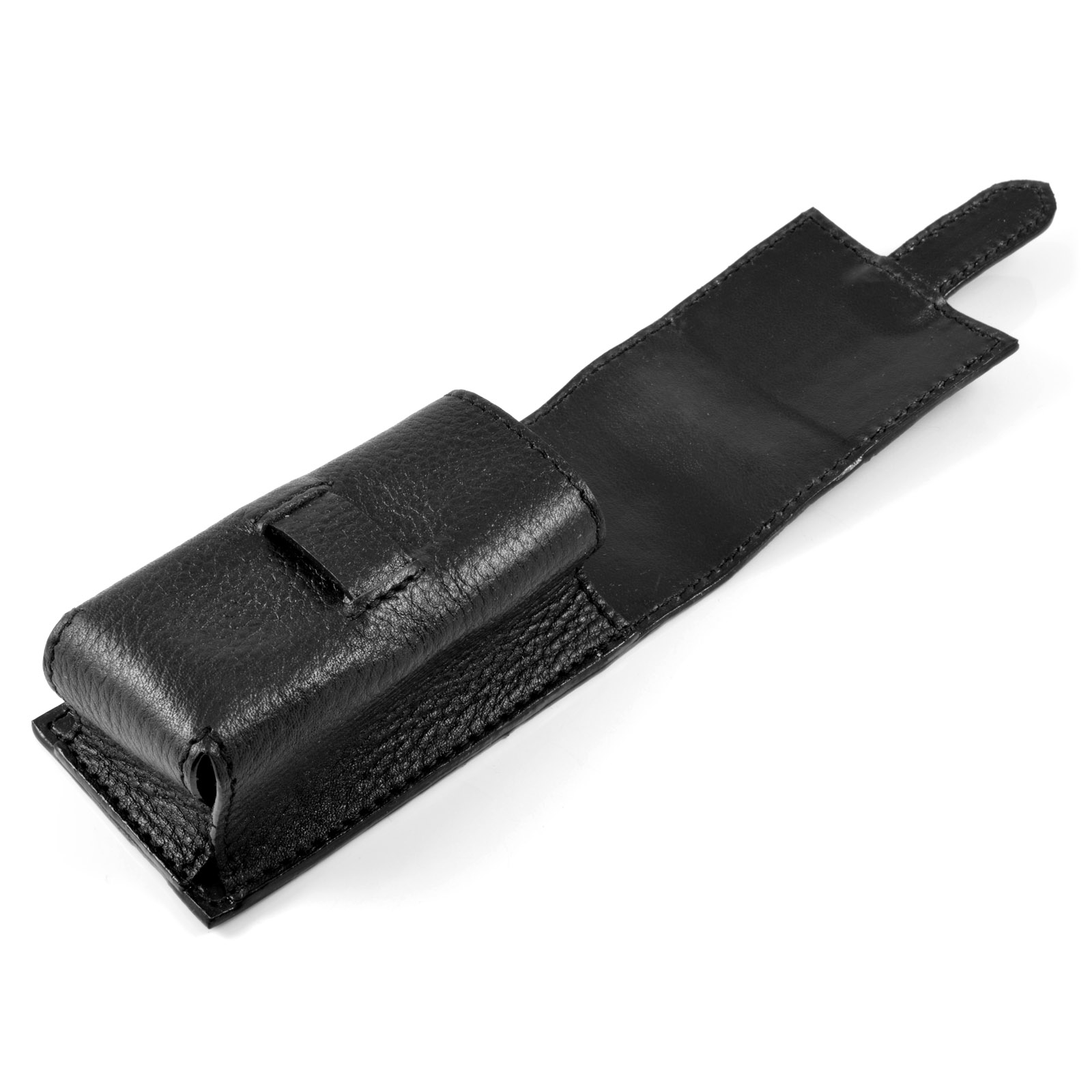 Black Leather Case For Shaving Brush - 2
