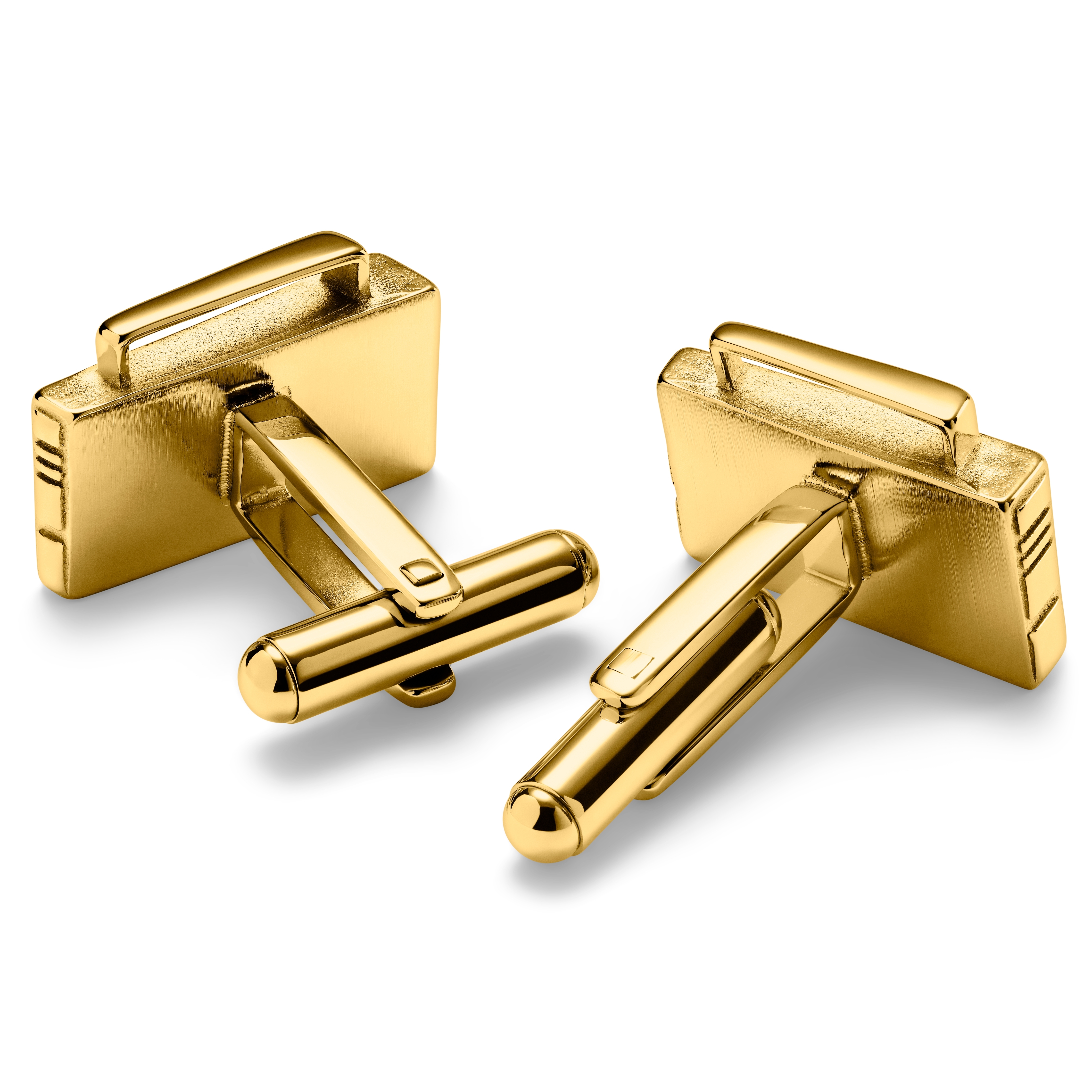 Jaygee | Boutons de manchette radiocassette en métal couleur or - 2