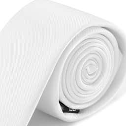 6cm White Silk-Twill Tie - 2 - hover gallery