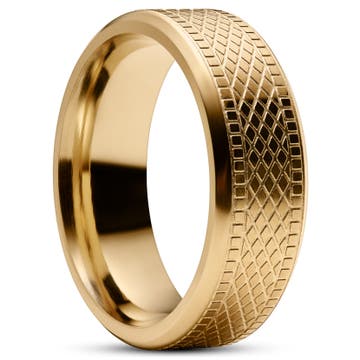 Sentio | Gold-Tone Weave Pattern Stainless Steel Ring Sentio | Gold-Tone Weave Pattern Stainless Steel Ring