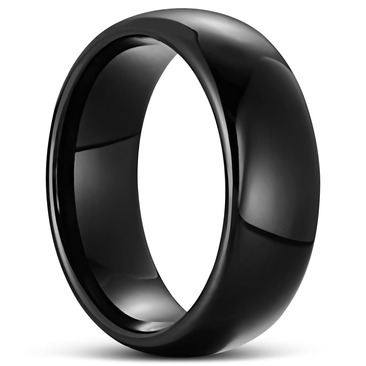 Terra | Anillo de Carburo de Tungsteno Negro Pulido de 8 mm Terra | Anillo de Carburo de Tungsteno Negro Pulido de 8 mm