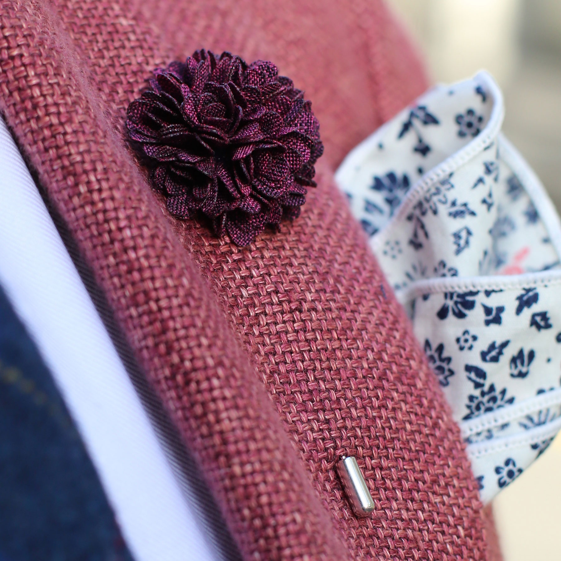 Mahogany Flower Lapel Pin - 3