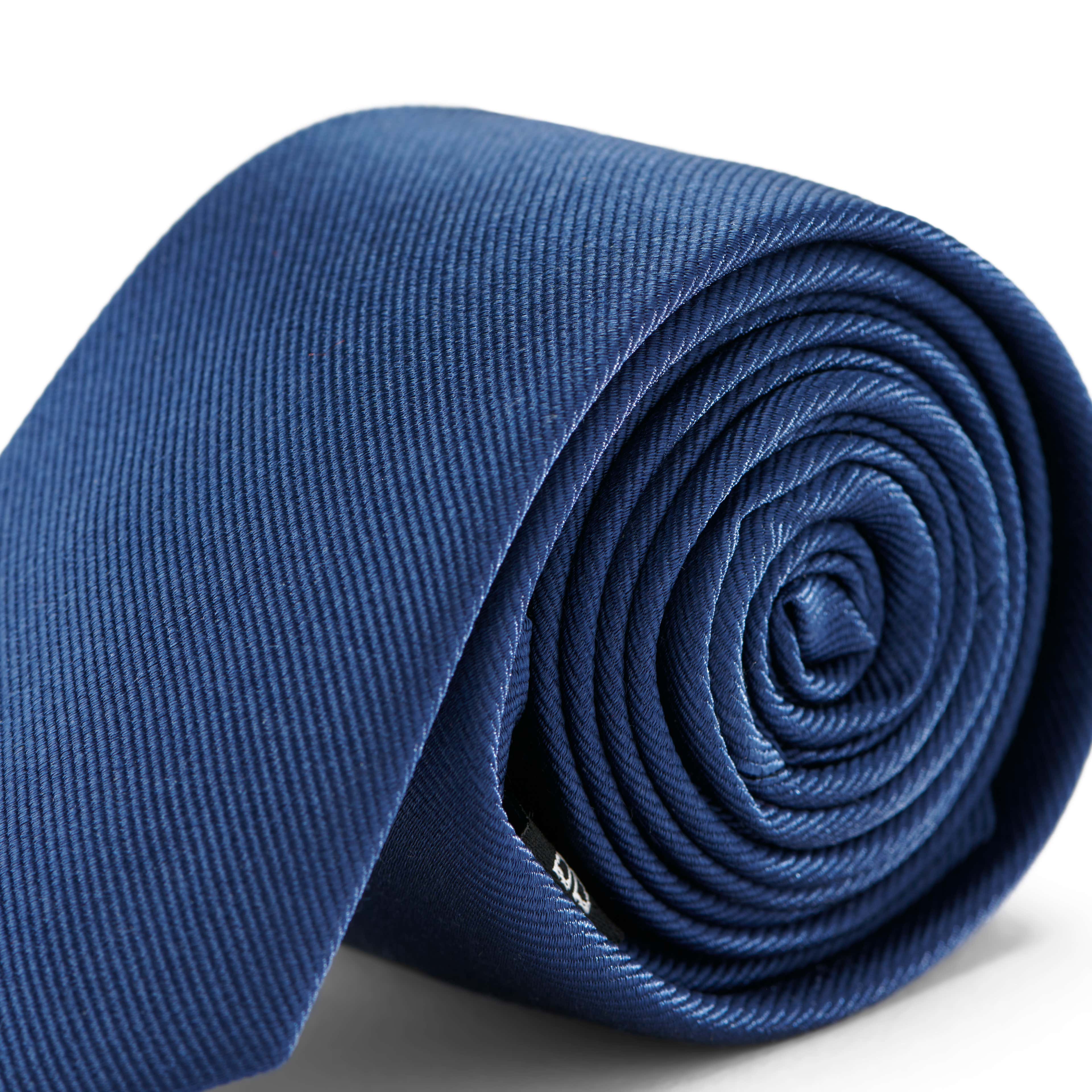 6cm Navy Blue Silk-Twill Tie - 2 - hover gallery