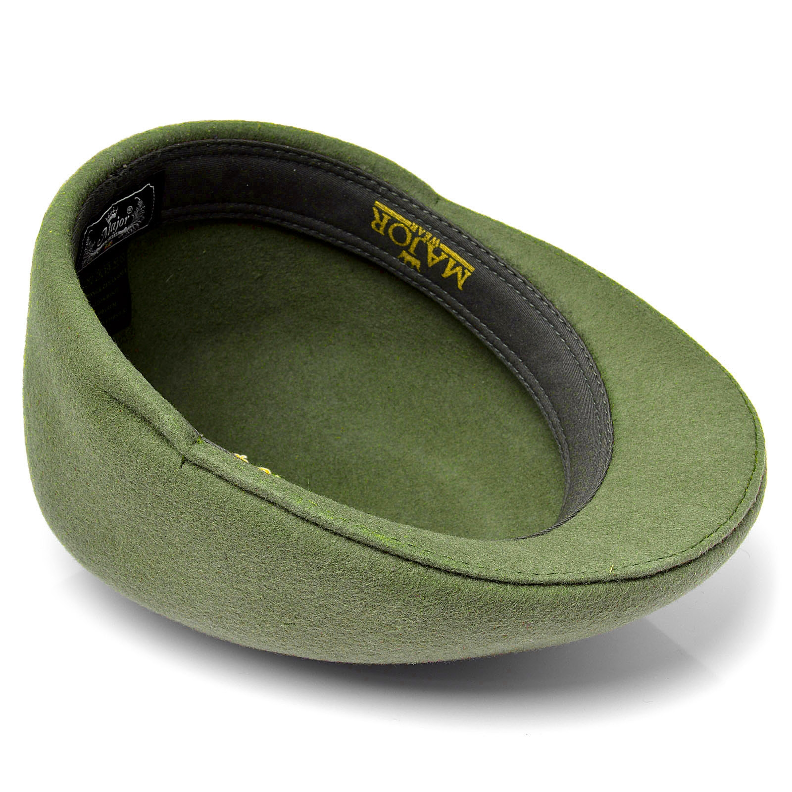 Berretto piatto di lana verde - 4