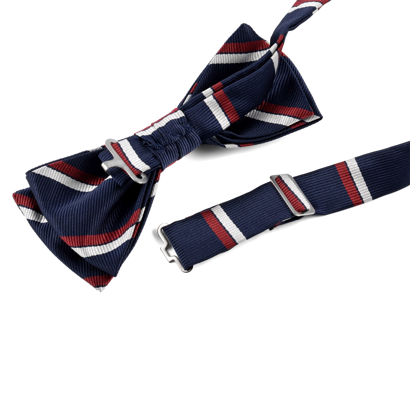 Navy Hvit/Rød Stripet Sløyfe - 3