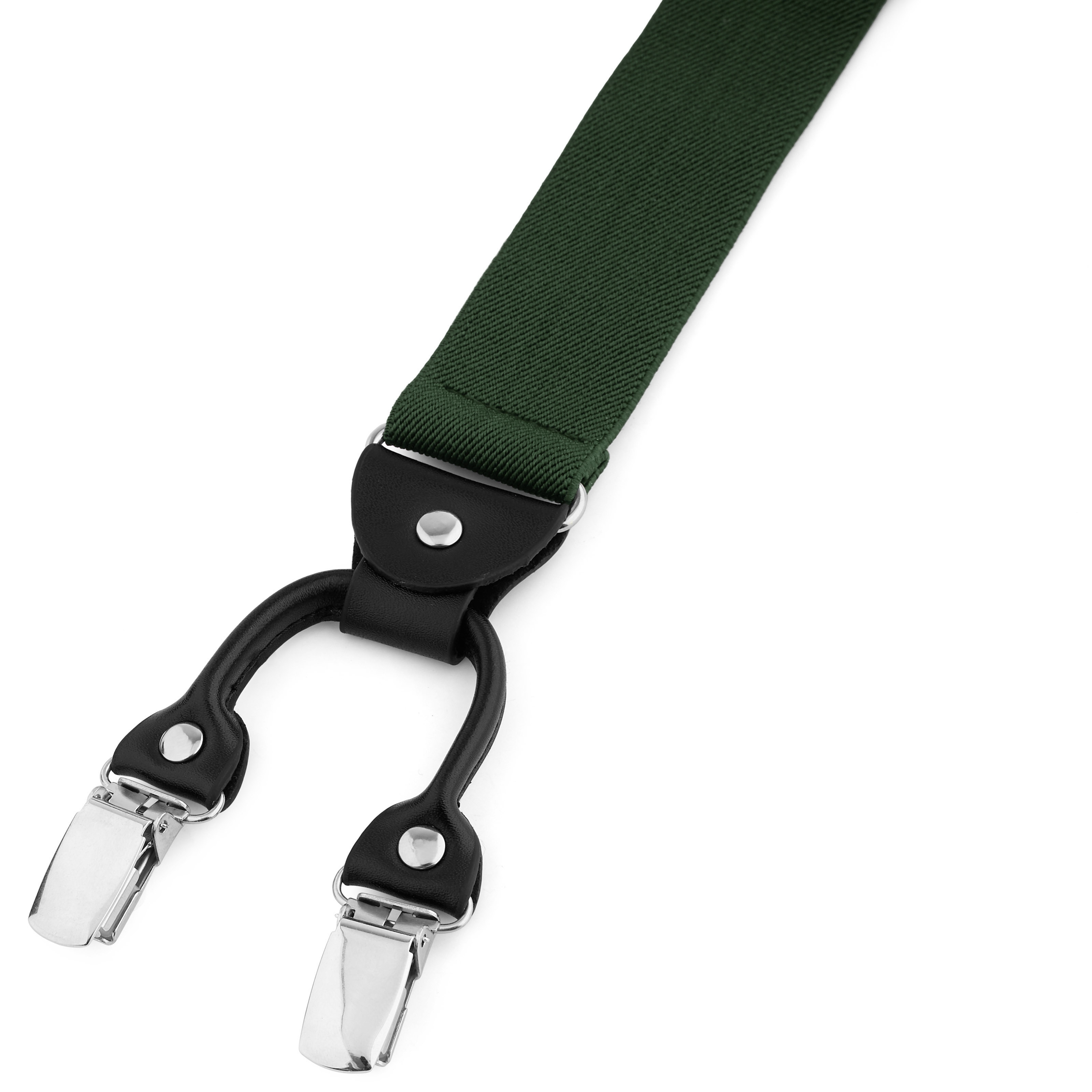 Bretelles larges à pinces - couleur vert foncé - 2