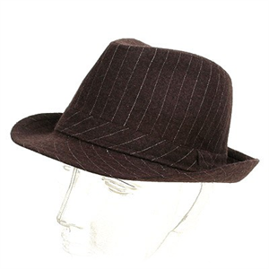Brown Striped Fedora - Hat - 58 - 1