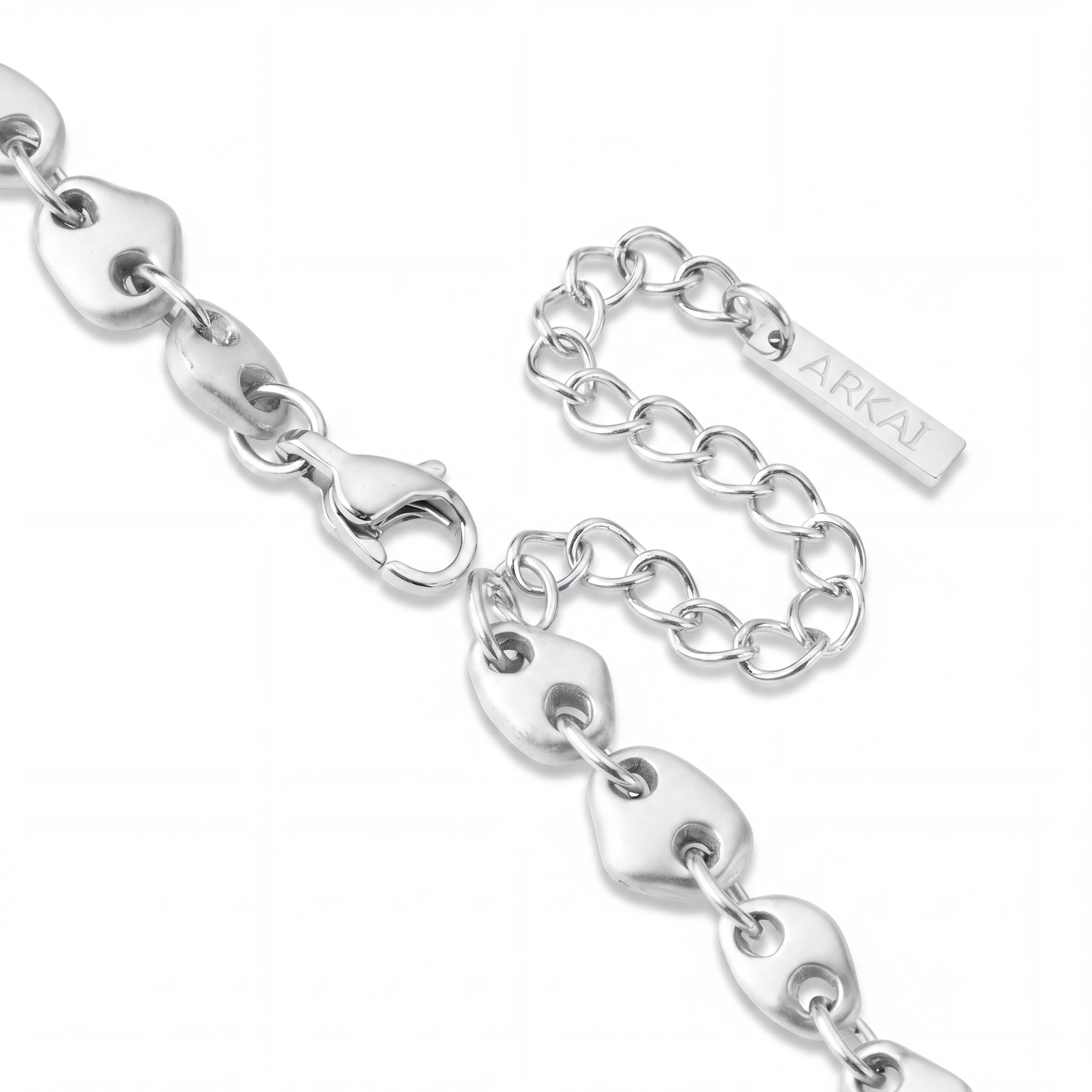 Organic | Bracelet Cairn en acier inoxydable plaqué argent - 2