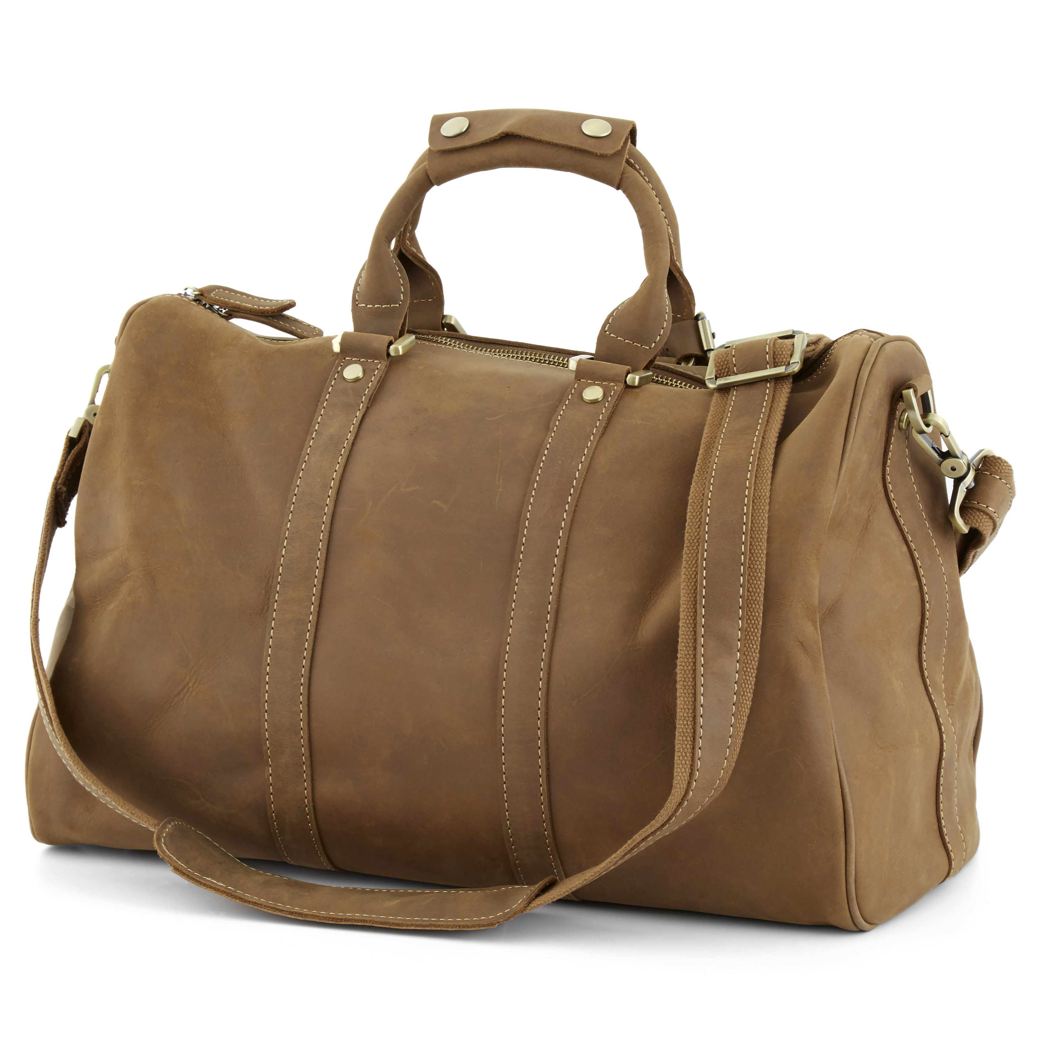 Braune Reisetasche aus Echtem Leder - 1