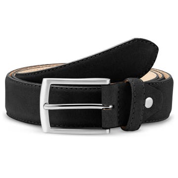Classic Black Suede Leather Belt