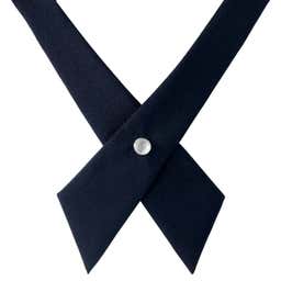 Classic Navy Blue Polyester Crossover Tie