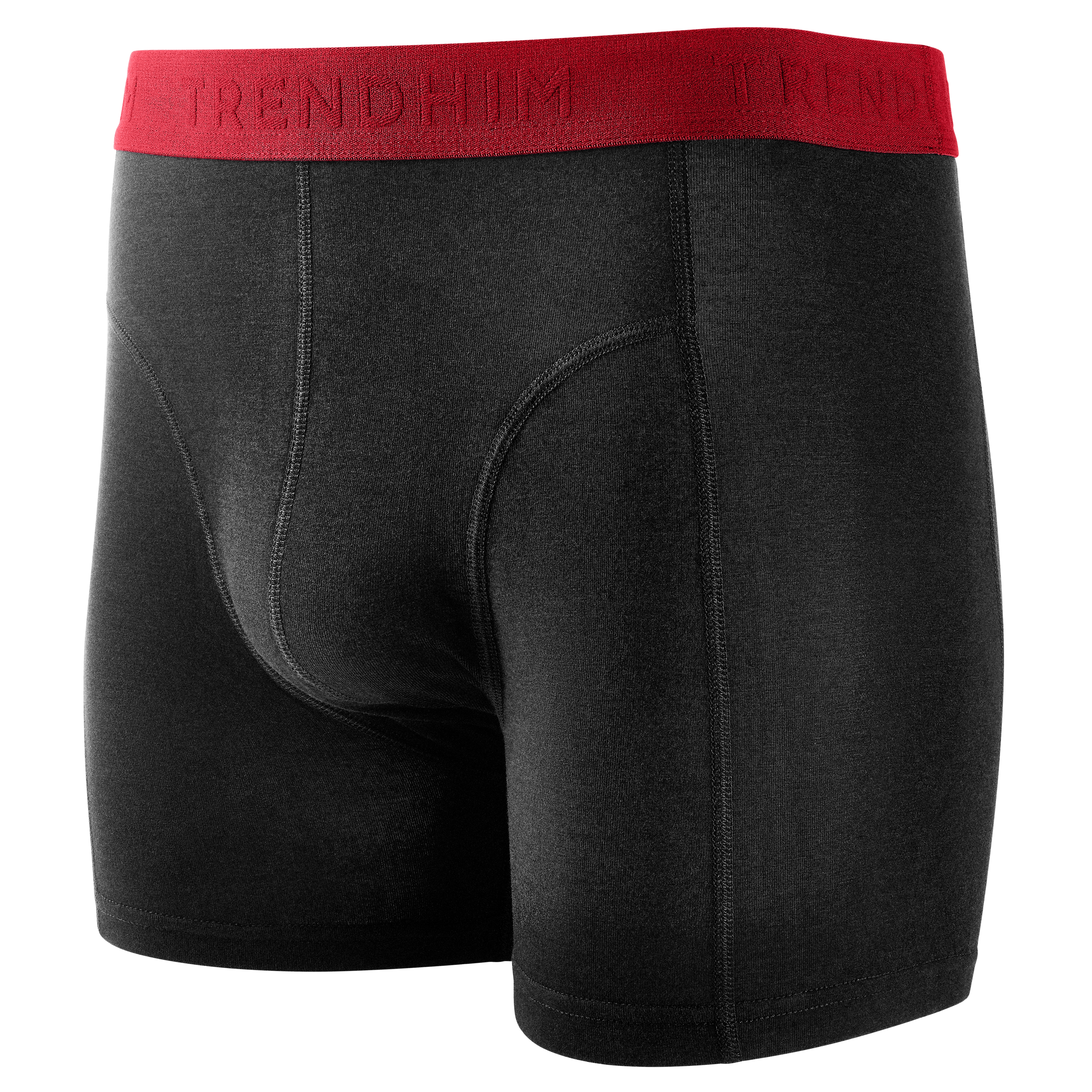 FreeFeel | Black Bamboo Boxer Briefs with Red Waistband - 2
