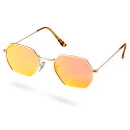 Gold-Tone & Orange Groovy Sunglasses