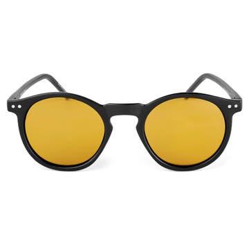 Слънчеви очила Waylon с черни рамки и тъмножълти стъкла