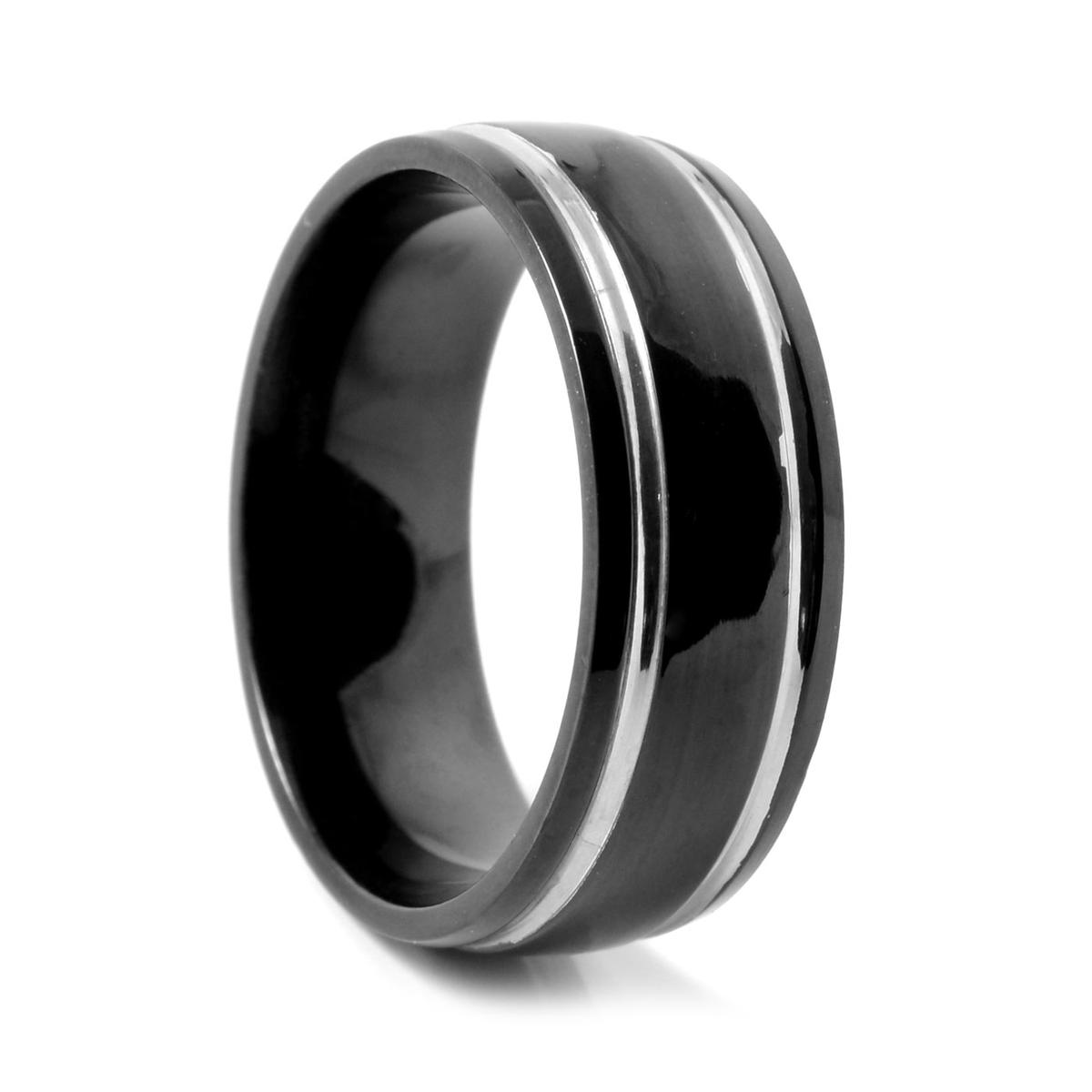 Togen Ring Rack Sort Tostreget Titanium Ring | På lager! | Fort Tempus