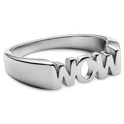 Jaygee | Silver-tone Stainless Steel Wow Ring