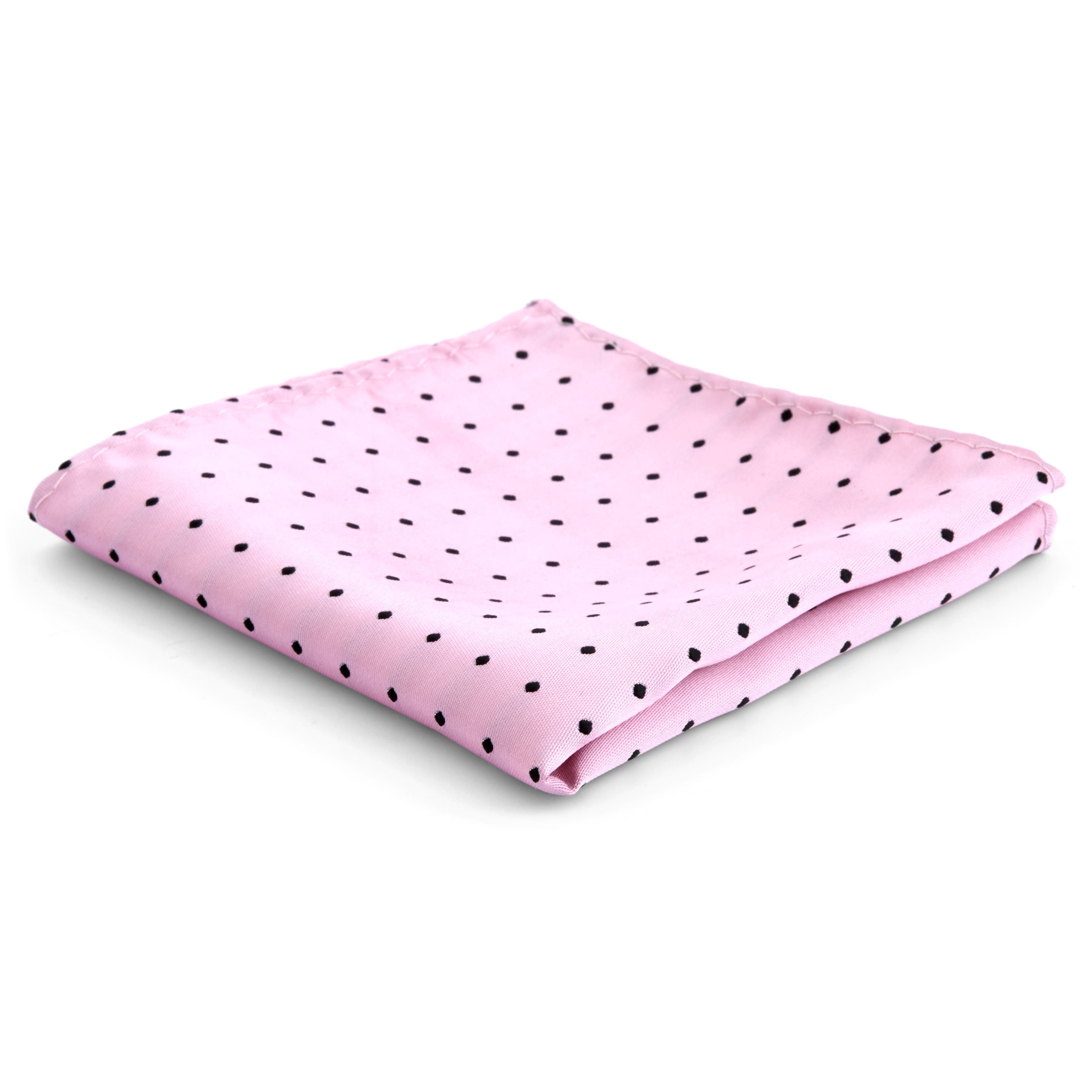 Pink & Black Polka Dots Pocket Square