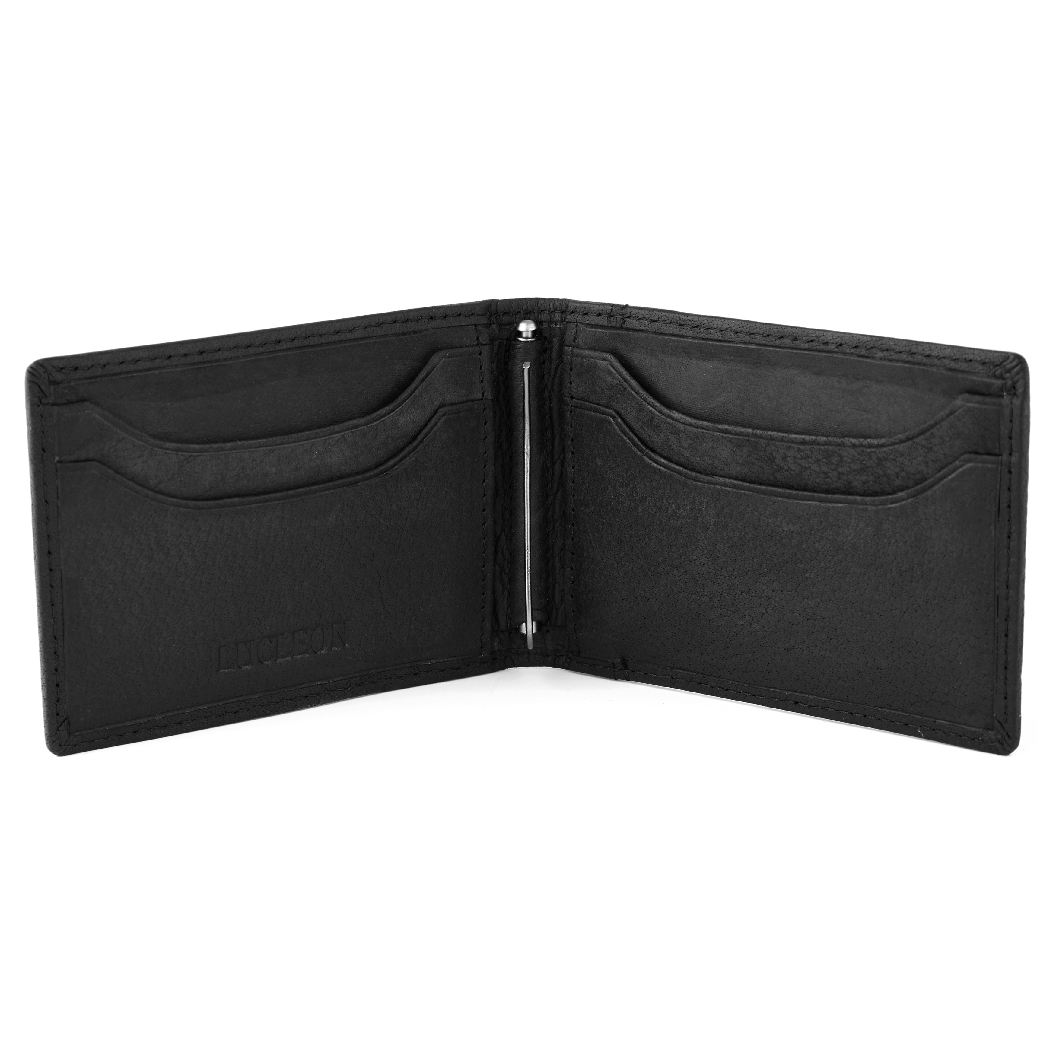 Oxford Small Classic Black Leather Cardholder - 2
