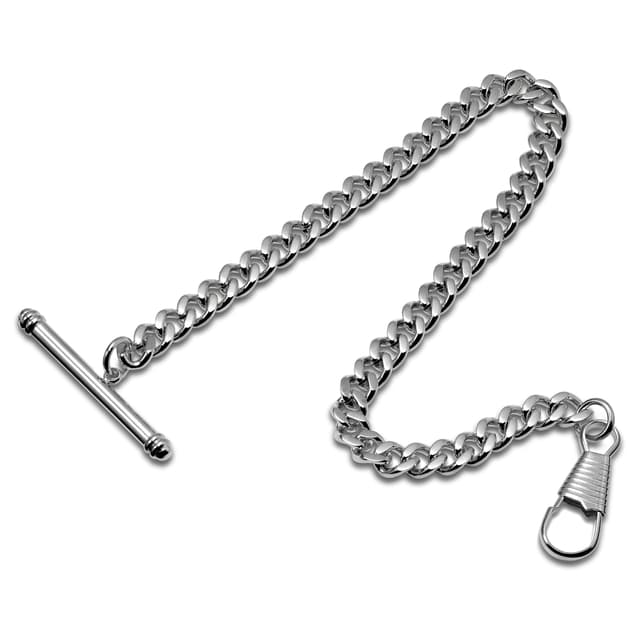 KONTONTY Retro Stijl Metaal Horlogeketting Met T-bar Sluiting Geschikt Voor Formele Kleding Casual Gebruik Sleutelhanger Voor Riemdecoratie Zilver KONTONTY Retro Stijl Metaal Horlogeketting Met T-bar Sluiting Geschikt Voor Formele Kleding Casual Gebruik Sleutelhanger Voor Riemdecoratie Zilver
