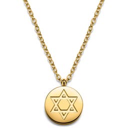 Unity | Gold-tone Star of David Circle Necklace
