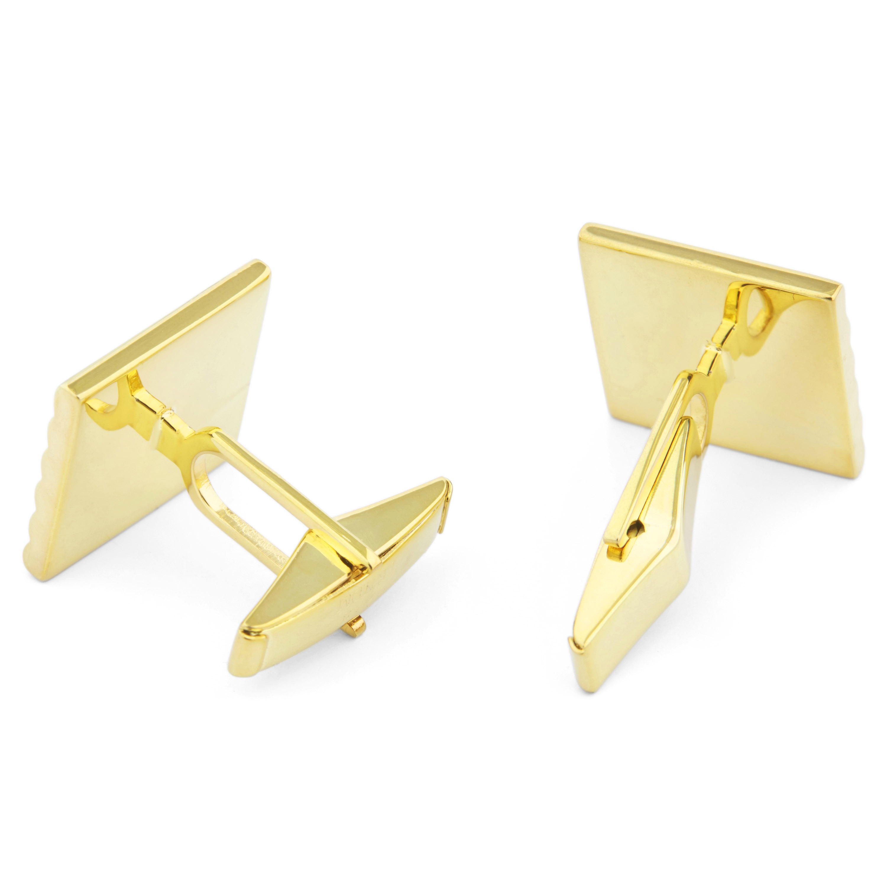 Boutons de manchette or et argent 925 à rayures - 3