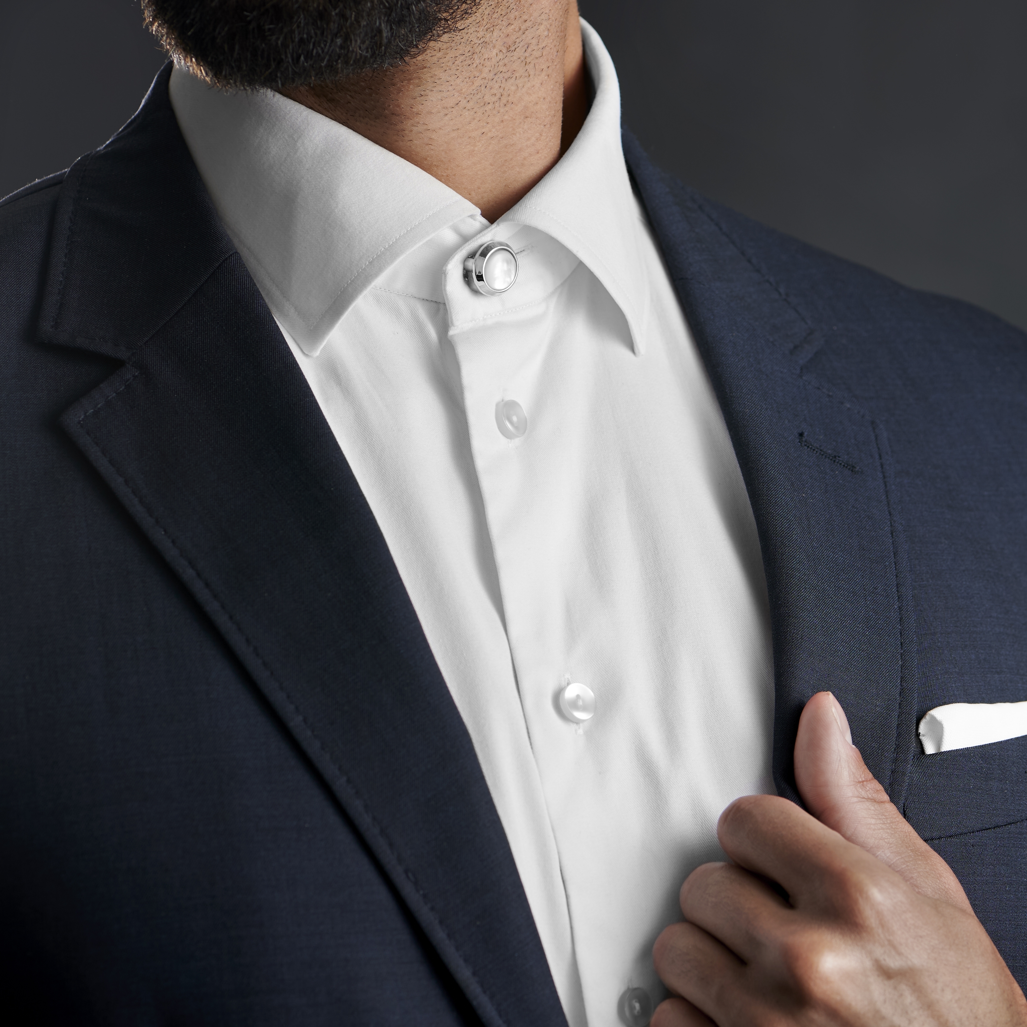 Okrągłe osłony na guziki z masy perłowej - 5