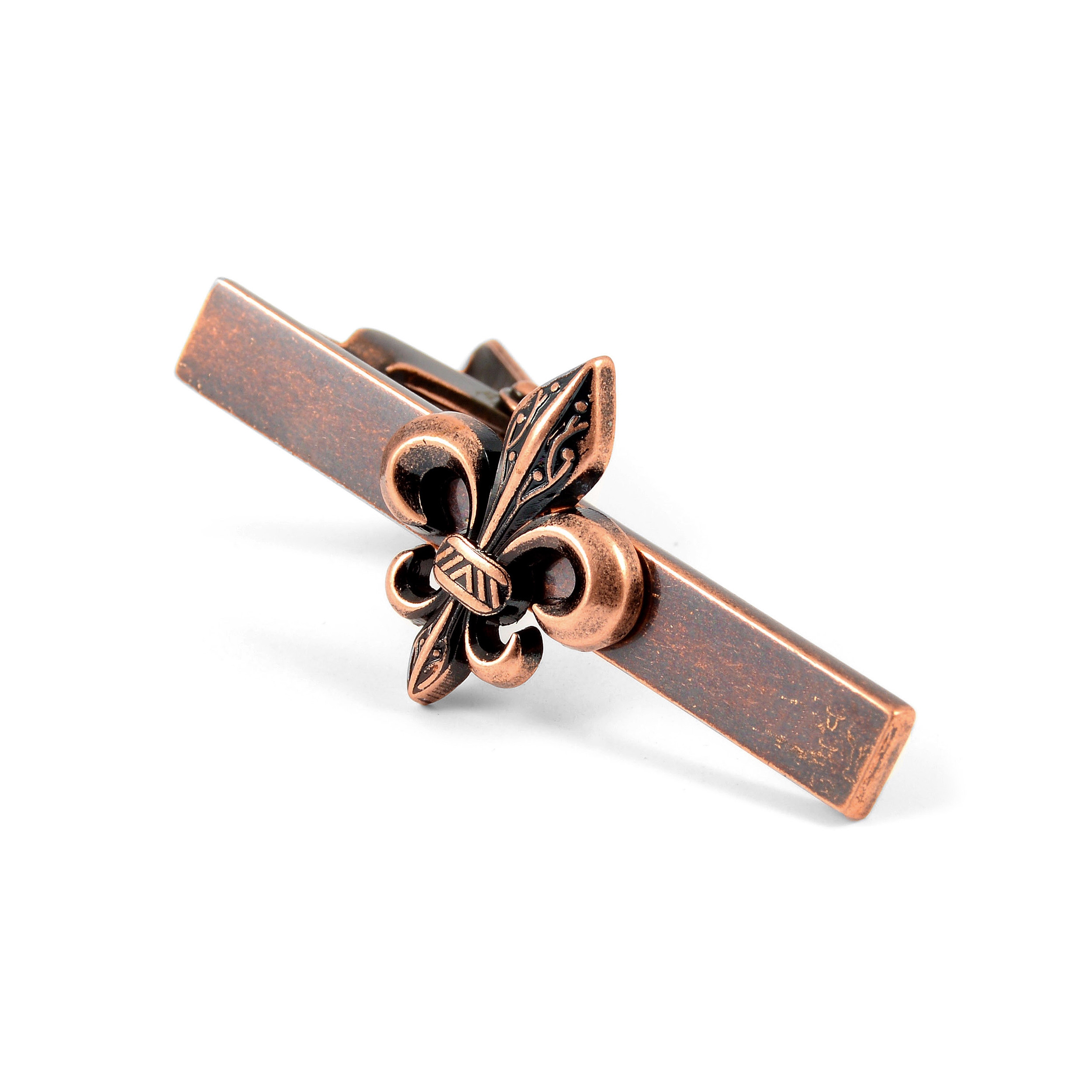 Kupfer Krawattenklammer mit Lilie  - 2