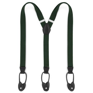 Slim Forest Green Split Button Braces Slim Forest Green Split Button Braces