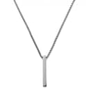 Polished Silver-Tone Stainless Steel Bar Pendant Necklace Polished Silver-Tone Stainless Steel Bar Pendant Necklace