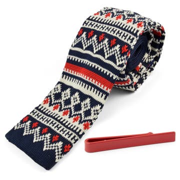 Set met Stropdas en Dasspeld met Winterthema Set met Stropdas en Dasspeld met Winterthema