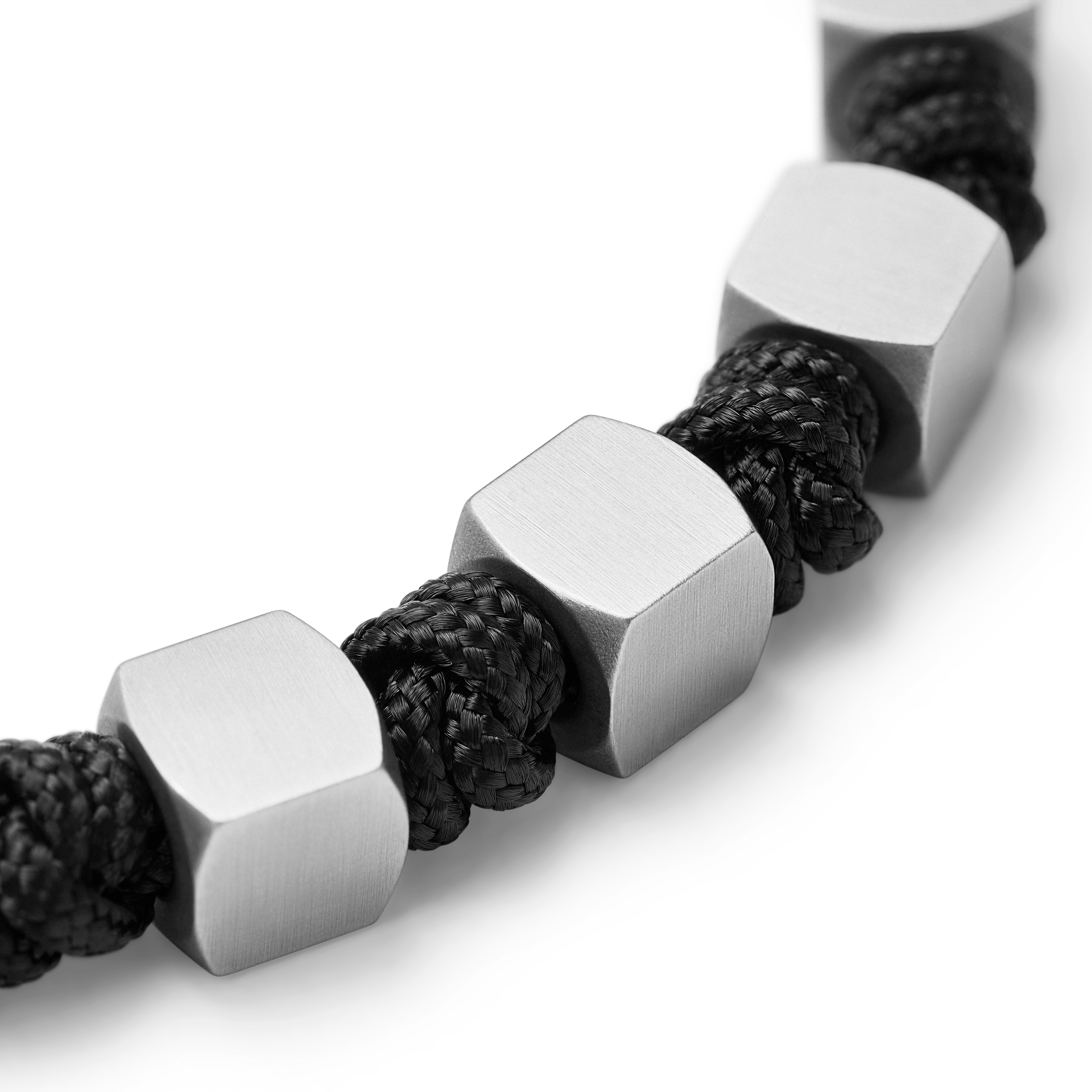 Bracciale con perline squadrate in acciaio chirurgico - 4