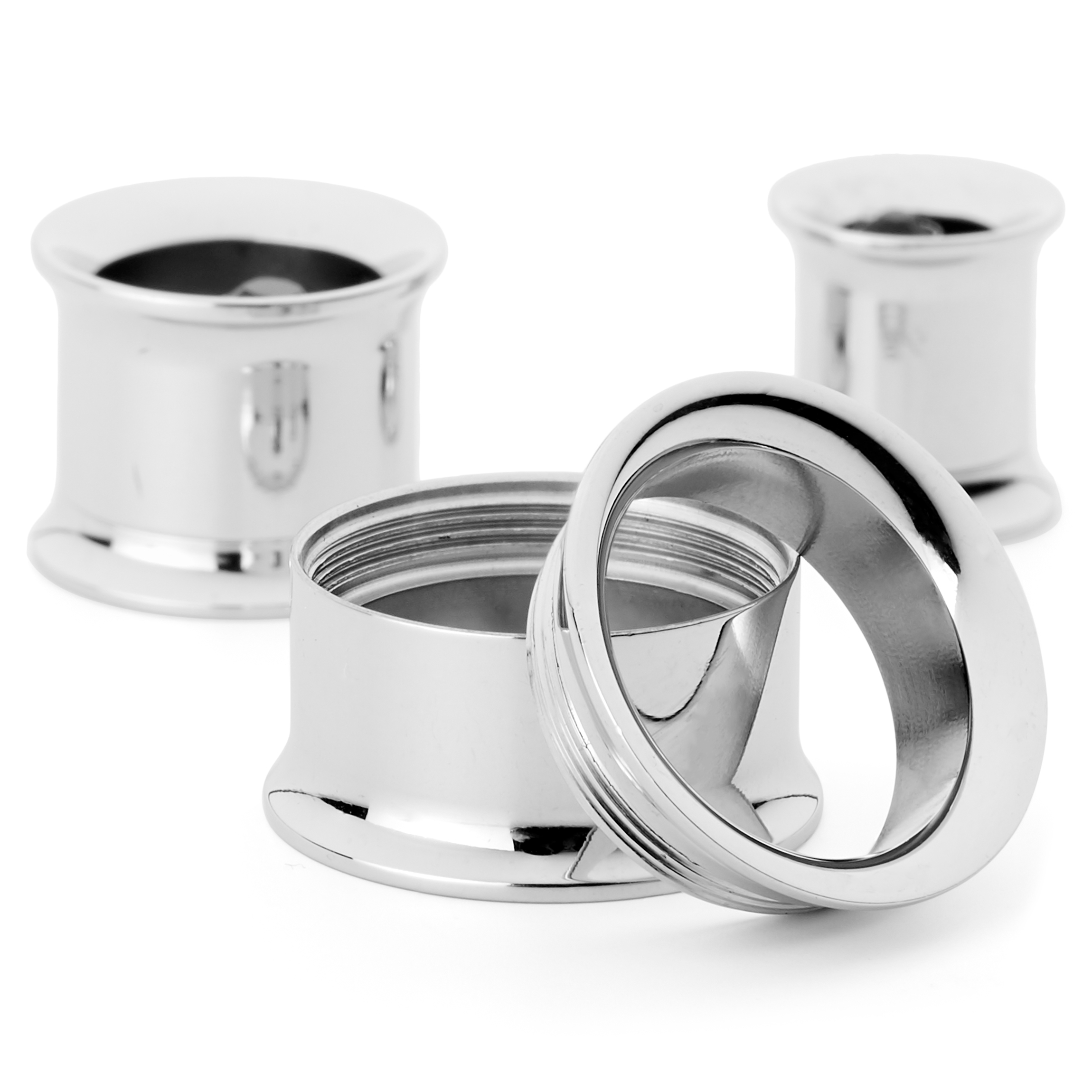 Black Cubic Zirconia Steel Ear Tunnel  - 3