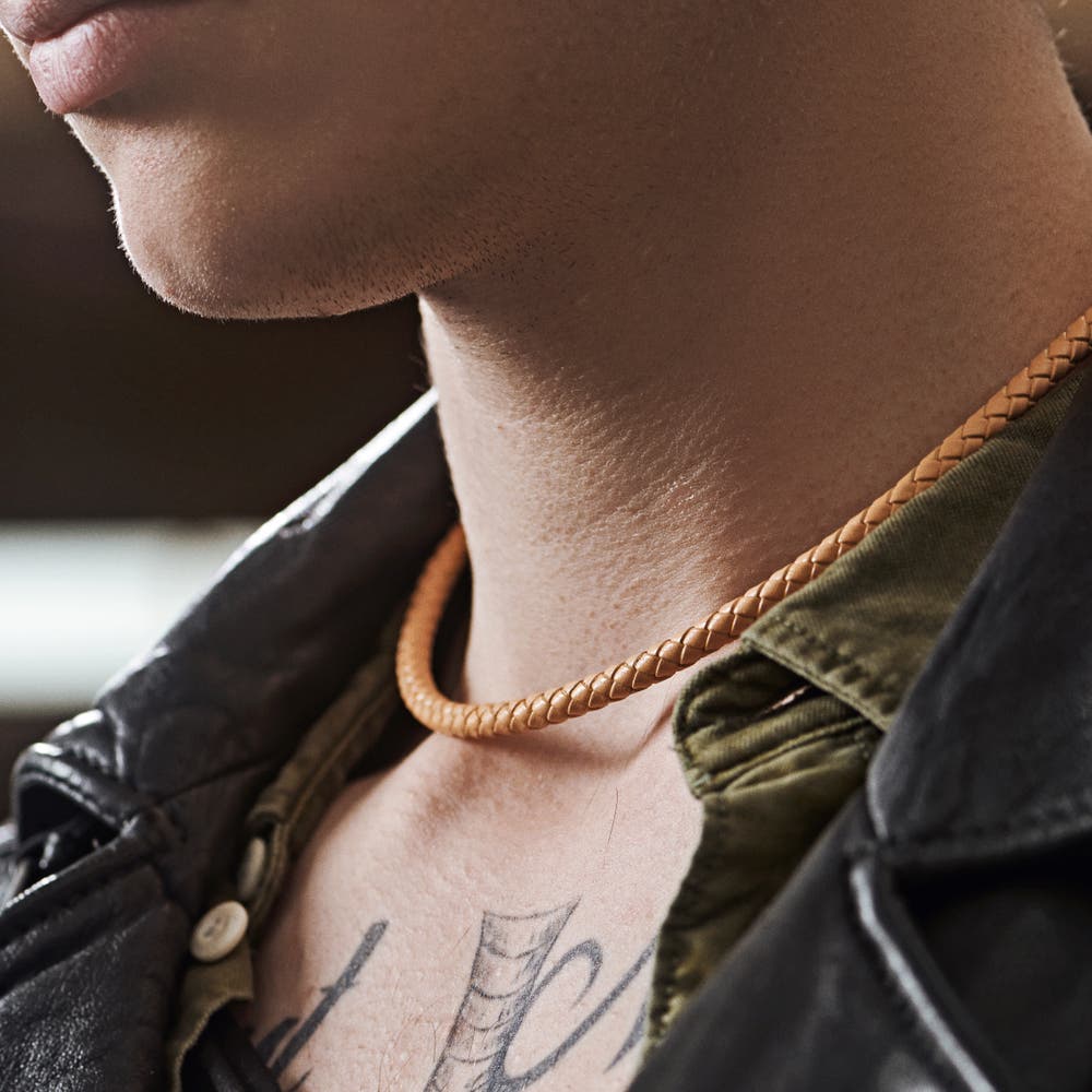 hover: Tenvis | 5 mm Sand Leather Necklace hover: Tenvis | 5 mm Sand Leather Necklace