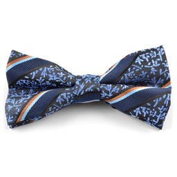 Blue Patterned Pre-Tied Bow Tie